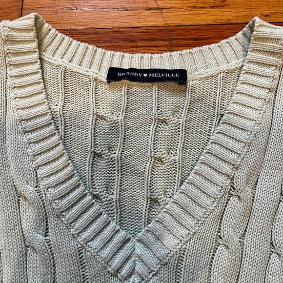 Brandy Melville Rib Knit Vest Mint Green - Picture 2 of 4